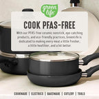 GreenLife 16-Piece Nonstick Cookware Set, Non-Toxic Ceramic Pots and Pans Set - Image 8