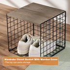 Hencawima 6 Pack Stackable Closet Organizers and Storage Basket, Closet Shelves - Image 6