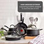 T-Fal Ultimate Hard Anodized 12-Piece Ceramic Nonstick Cookware Set, Oven Safe - Image 3