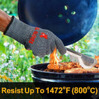 QUWIN BBQ Gloves, Oven Gloves 1472℉ Extreme Heat Resistant, Grilling Gloves - Image 2