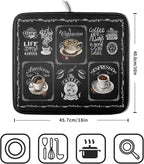 Giwawa Coffee Dish Drying Mat Vintage Anti Fatigue Espresso Cup Black Bean - Image 2