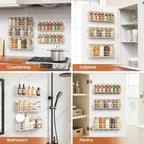 Mystozer 5 Pack Spice Rack Seasoning Organizer Wall Mount, Kitchen Organization - Image 7