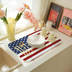 Memorial Day Dish Drying Mats 18x24 Independence Day Red American Flag Striped - Image 5