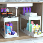 DEKAVA Cabinet, 2 Pack Under Sink Organizer, 2 Tier Sliding Bathroom Kitchen - Image 7