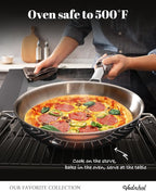 Stainless Steel Pan with Lid, 12 Inch Stainless Steel Frying Pan, Tri-Ply - Image 5