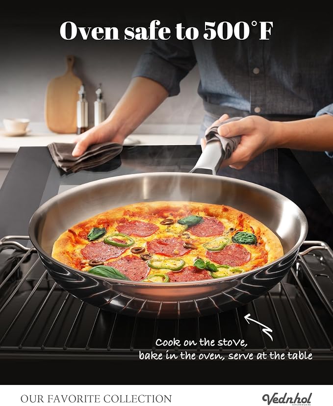 Stainless Steel Frying Pan Set, Frying Pan Stainless Steel, PFOA&PTFE Free - Image 5