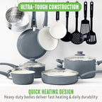 GreenLife 16 Piece Nonstick Cookware Set, Soft Grip Non-Toxic PFAS-Free Ceramic - Image 5