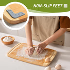 Bamboo Cutting Board Set Non Slip Feet Over Sink Eating Grilling Biard Cutboard - Image 2
