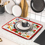 Flowers Printed Dish Drying Mat Floral Coffee Mat - Image 5