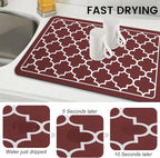 WISELIFE Dish Drying Mat Super Absorbent Drying Mat Large Dish Drying Mats - Image 3