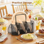 Metal Utensil Caddy Silverware Holder, Paper Plate Holder Cutlery Container - Image 4