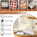 E-far Small Baking Sheet with Wire Rack, Stainless Steel Cookie Sheets Trays & - Image 4