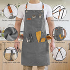 Aoomzoon Canvas Aprons for Men Chef Apron, Work Apron - 16oz Heavy Duty Cross - Image 3