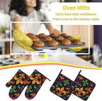 Colorful Fleur De Lis Oven Mitts and Pot Holders Sets Mardi Gras Kitchen Oven - Image 6