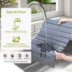 Large Stone Dish Drying Mat for Kitchen Counter, Collapsible Quick Dry Stone - Image 6