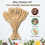 CUTHOLLOW 6PCS Alpacas Wooden Kitchen Cooking Utensil Set, 11.9in Non Toxic - Image 3