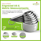 Spring Chef Stainless Steel Measuring Cups Set of 7 - Image 4