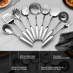 9PCS Silverware Set for 304 Stainless Steel Kitchen Utensils Set Cooking - Image 5
