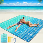 WIWIGO Beach Blanket Waterproof Sandproof Beach Mat 79" X 83"/10'x9'for 2-8 - Image 5