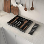 Bamboo Kitchen Drawer Organizer, Expandable Silverware Organizer - Image 6