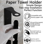 Paper Towel Holder, Self-Adhesive Kitchen Roll Rack, Heavy-Duty Organization - Image 3