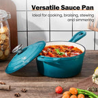 Homikit 3 Quart Saucepan with Lid, Enameled Cast Iron Saucepan - Image 7