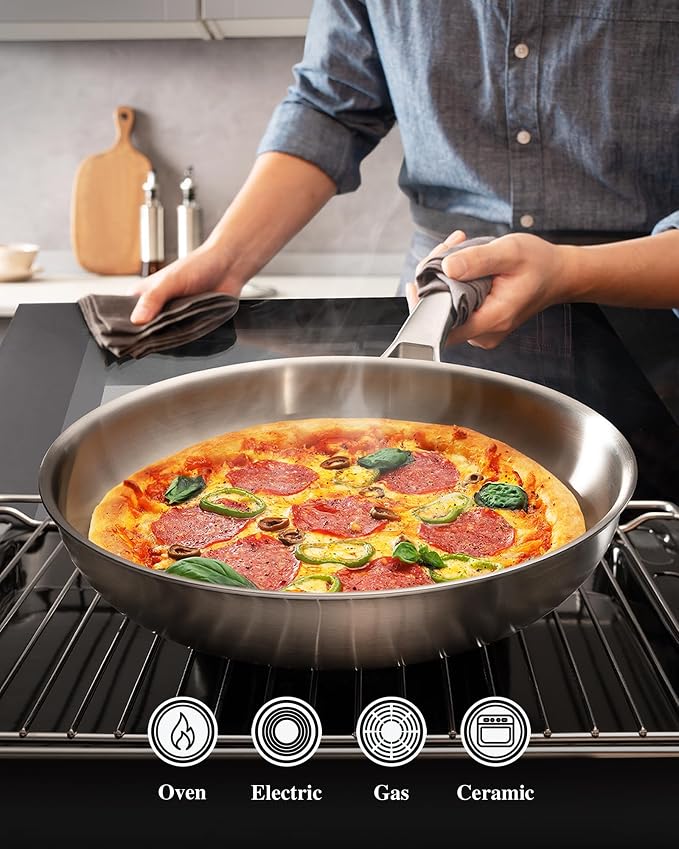 VocVoi Stainless Steel Pan, 12 Inch - Image 3