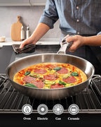 Stainless Steel Pans, Stainless Steel Cookware Set, 8/10/12 Inch - Image 4
