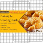 2PCS Cooling Racks for Cooking and Baking -11.65''x16.85''Heavy Duty Stainless by QukakaHomeCare