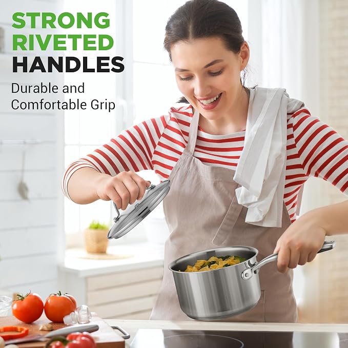 NutriChef 2-Quart Stainless Steel Saucepan - Image 4