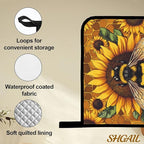 Sunflower Bee Oven Mitts and Heat Resistant Pads - Image 4