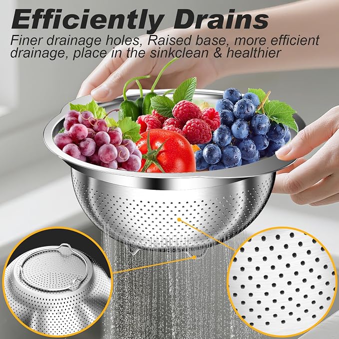 Colander, Stainless Steel Colander - Image 5