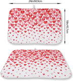 Valentines Dish Drying Mat 18x24 Inch Watercolor Red Pink Love Hearts Drying - Image 2
