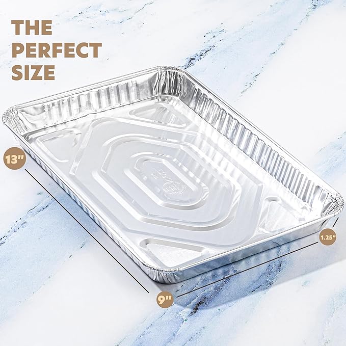 PLASTICPRO Aluminum Pans 20 Pack Disposable Cookie Sheets 9'' x 13'' Baking - Image 6