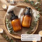 Amolliar Plastic Mason Jar Soap Dispenser - Image 7