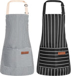 2 Pack Stripes Kids Apron, Kids Cooking Aprons by XLSXEXCL