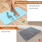 2 Pack Diatomaceous Earth Shower Mat, Stone Bath Mat, Nonslip Super Absorbent - Image 5