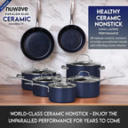 Nuwave Healthy Duralon Blue Ceramic Nonstick 12pc Cookware Set, Diamond Infused - Image 8