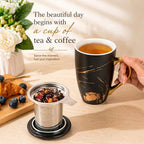 AmorArc Ceramic Tea Cup with Infuser and Lid, 17 Oz, Ceramic Cup with Handle - Image 4