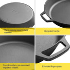 EDGING CASTING Pre-Seasoned Large Cast Iron Skillet 17 Inch, Dual Handle - Image 5