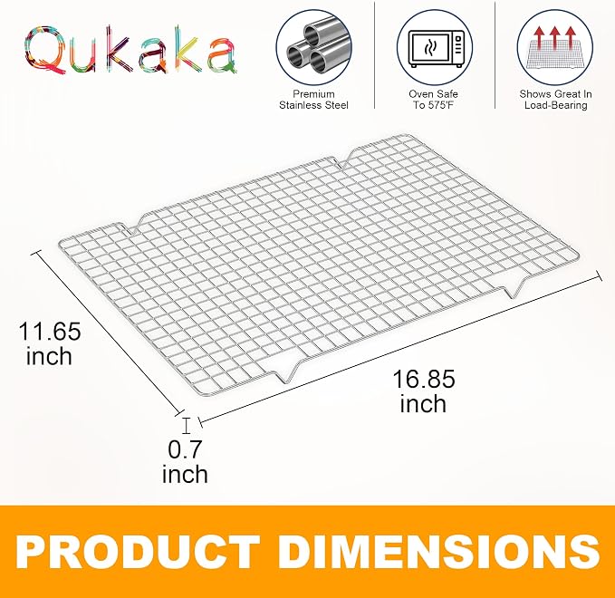 2PCS Cooling Racks for Cooking and Baking -11.65''x16.85''Heavy Duty Stainless - Image 6