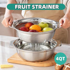 Colander for Kitchen Stainless Steel, 4QT Rice Strainer Bowl - Image 2