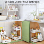Under Sink Organizer, 2 Pack 2 Tier Pull out Cabinet Organizer Baskets - Image 8
