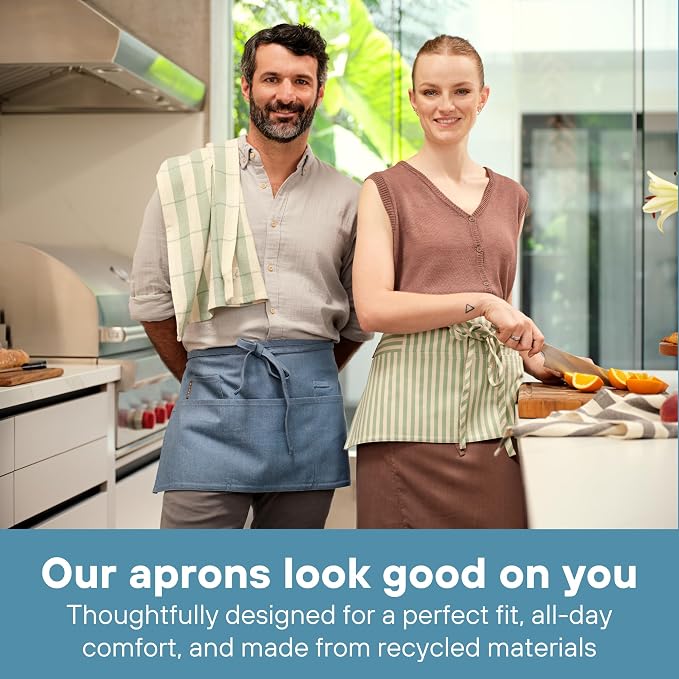 MEEMA Chef Waist Apron Cotton Fabric |Washable & Breathable Waitress & Server - Image 6
