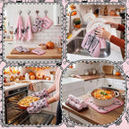 Leinuosen 8 Pcs Skull Kitchen Decor Set Kitchen Towels Gothic Oven Mitts and - Image 5