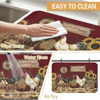 Kitchen Countertop Dish Drying Mat, Super Absorbent Coffee Bar Mat - Image 4