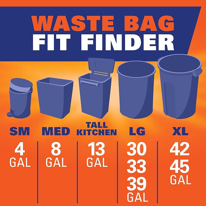 Hefty Ultra Strong 13 Gallon Trash Bags, Tall Kitchen Trash Bags 13 Gallon Size - Image 8