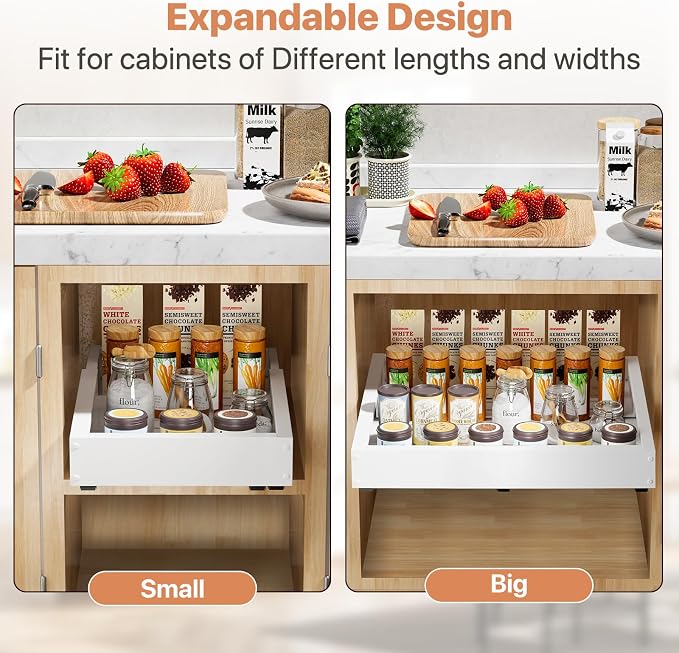 2 Pack Pull out Cabinet Organizer, Width Depth, - Image 8