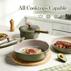 CAROTE 18 Pcs Ceramic Cookware Set Detachable Handle, Non Toxic Pots and Pans - Image 7