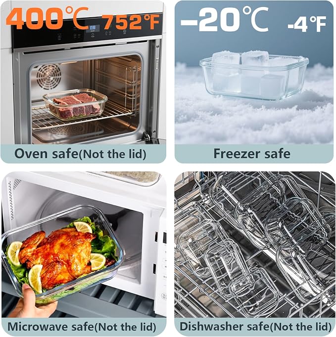 12 Pack Glass Food Storage Container Set - Image 4